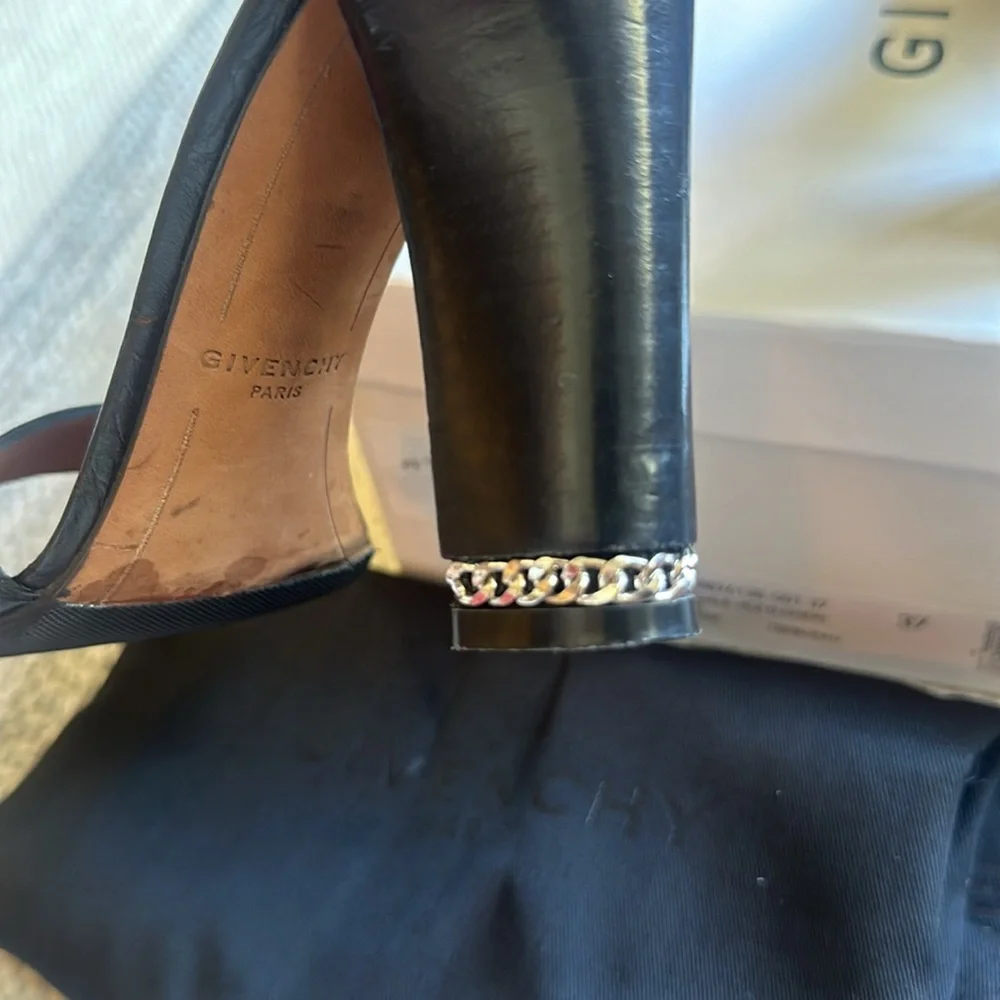 Givenchy Croc Embossed Ankle Strap 105 Chain Sandal - Picture 7 of 9